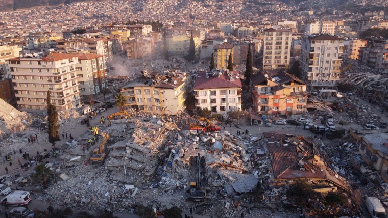 Collapsed buildings in Antakya on Saturday after a 7.8-magnitude earthquake struck the country's southeast last week.