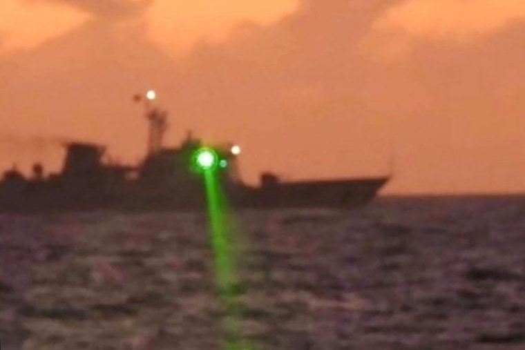 - The Philippine Coast Guard on February 13 accused a Chinese vessel of shining a "military-grade laser light" at one of its boats in the disputed South China Sea, temporarily blinding members of the crew.