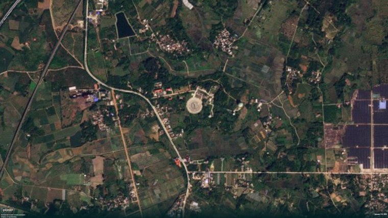 A team at the Middlebury Institute was able to identify the Hainan site, above, as a balloon launch facility in part because of its similarity to another Chinese launch site. 