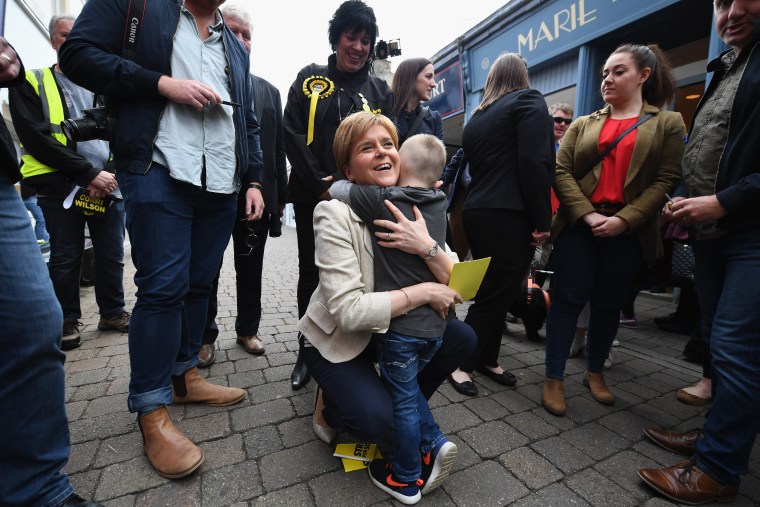 Image: Nicola Sturgeon Boards The SNP Campaign Helicopter For The Last Few Days Of Canvassing