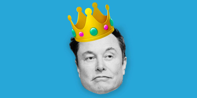 Photo Illustration: Elon Musk wearing an emoji crown
