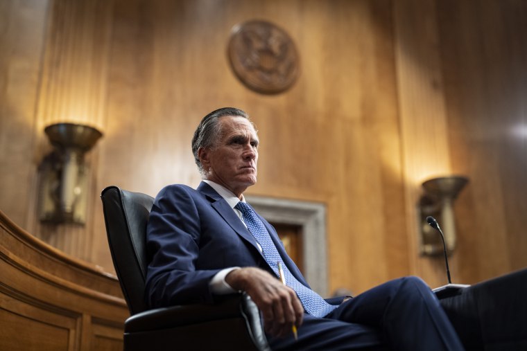 Mitt Romney during a Senate Homeland and Governmental Affairs Committee hearing in Washington