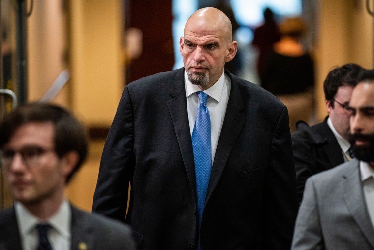 Sen. John Fetterman, D-Pa., at the Capitol on Feb. 14, 2023.