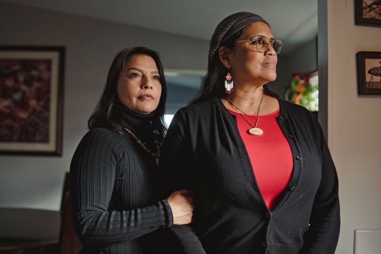 Patricia Yellow Robe's sister, LuAnna, left, and Rona.