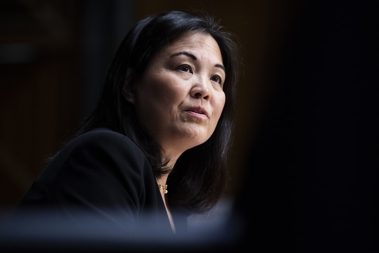 Julie Su during her confirmation hearing in Washington on March 16, 2021. 