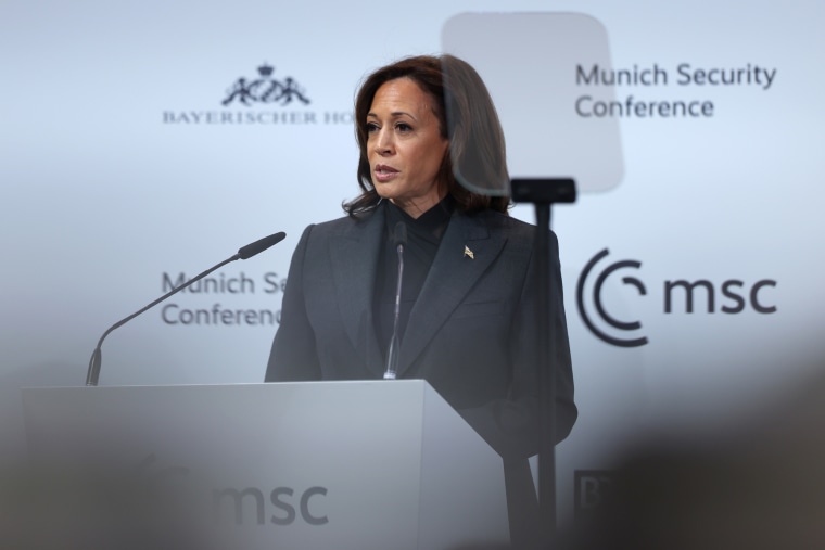 Vice President Kamala Harris speaks during the Munich Security Conference