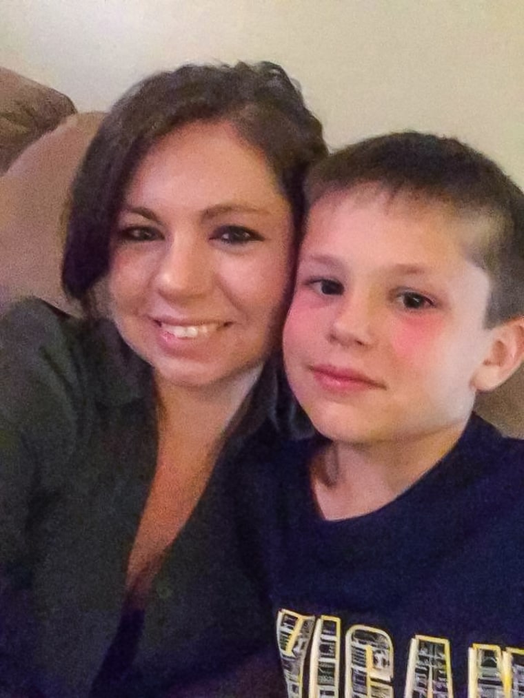 Ashley Flor and her son.