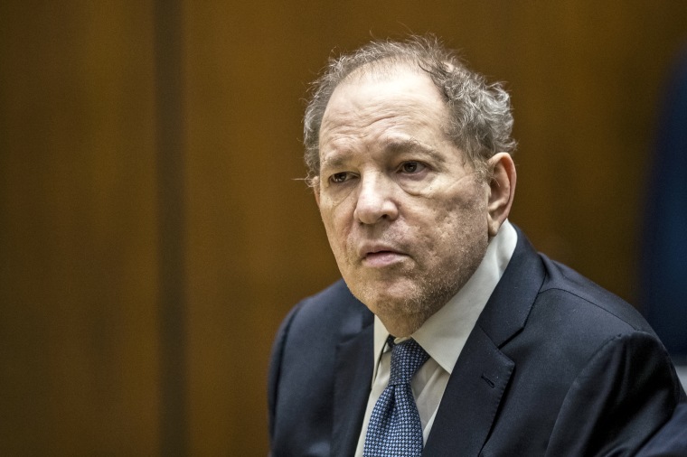 Former film producer Harvey Weinstein appears in court at the Clara Shortridge Foltz Criminal Justice Center on Oct. 4, 2022 in Los Angeles.