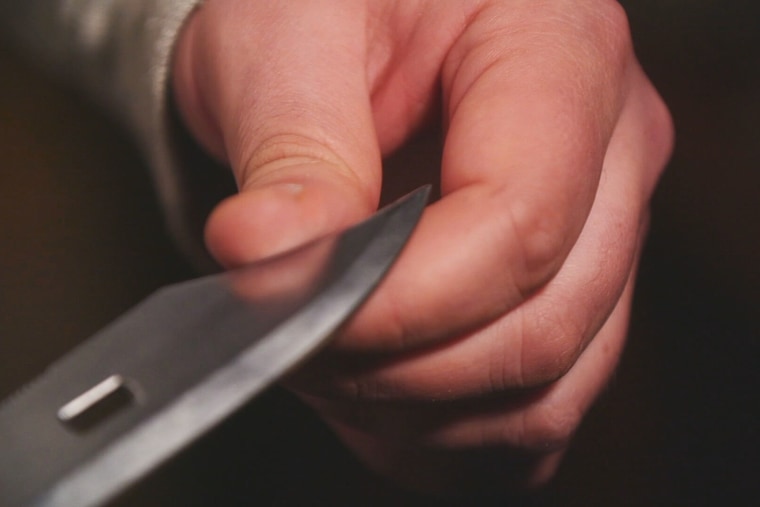 A knife carried by Vladyslav Nedostup.