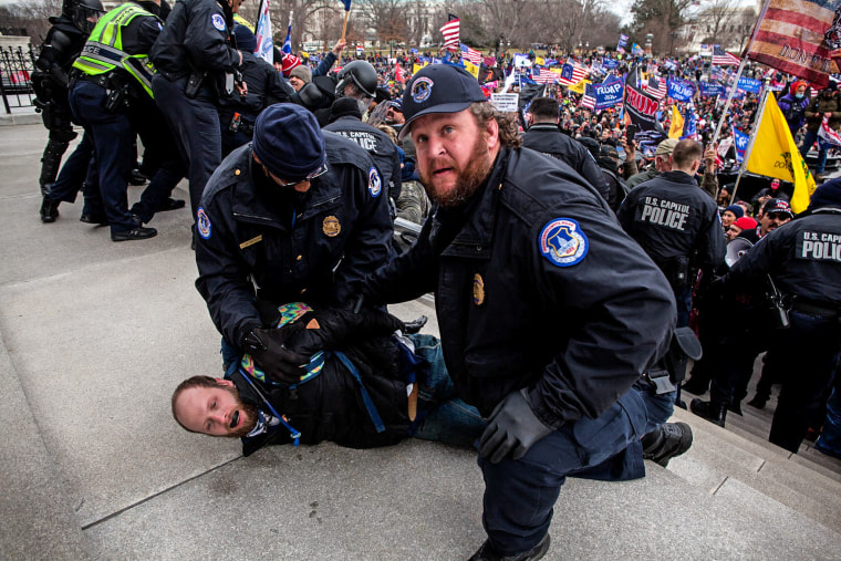 Garret Miller at the U.S. Capitol on Jan. 6, 2021.