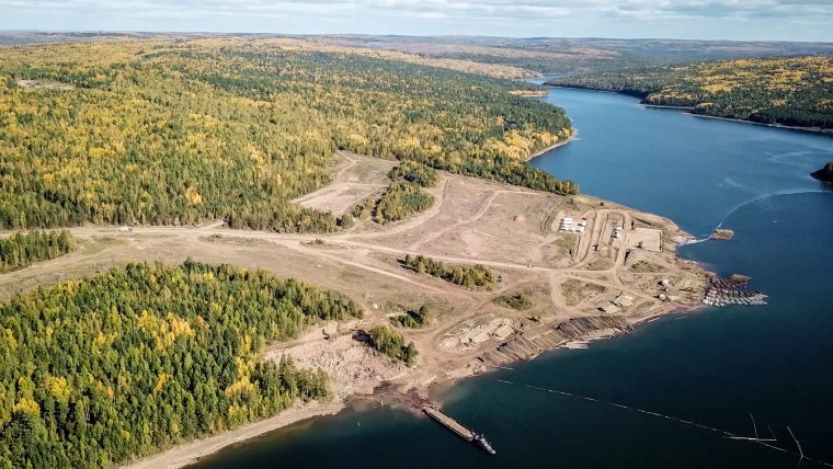 Logging site in Irkutsk, Irkutsk Oblast, Siberia.