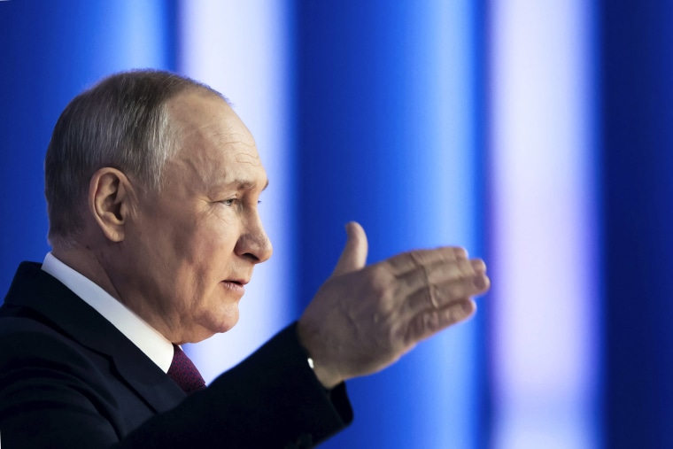 Russian President Vladimir Putin delivers his annual state of the nation address in Moscow