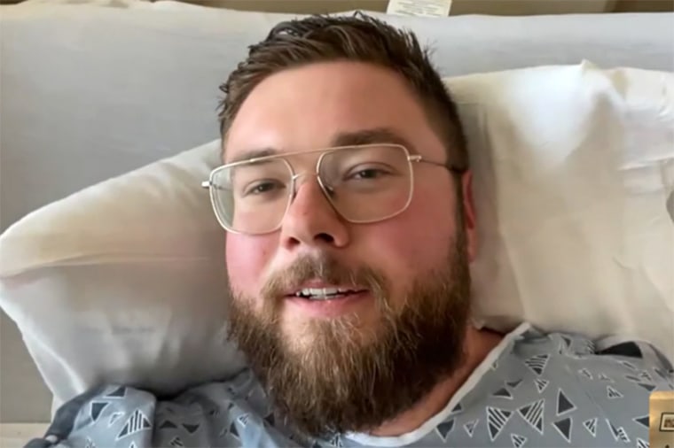 Jesse Walden, the camera operator who was shot in the Orlando attack, speaks from his hospital bed Thursday.