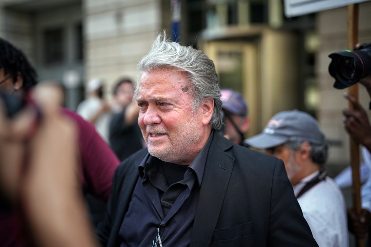 Steve Bannon outside of federal court in Washington