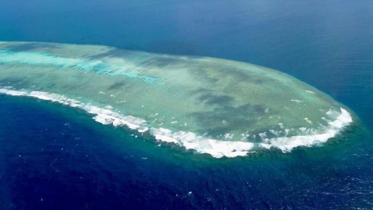 An island in the South China Sea, over most of which Beijing claims sovereignty. 