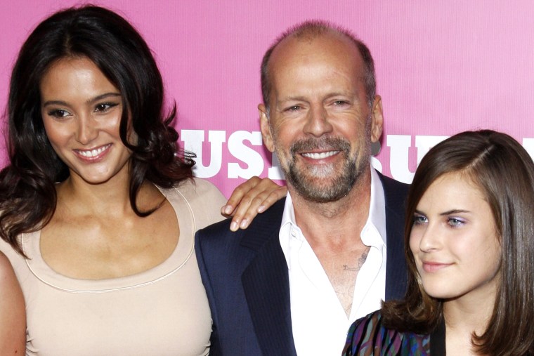 20/08/2008 - Westwood - Bruce Willis with Emma Heming and daughter at the Los Angeles Premiere of "The House Bunny" held at the Mann Village Theater in Westwood, California, United States.