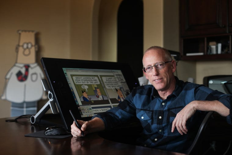 "Dilbert" creator Scott Adams at his home in Pleasanton, Calif., on Jan. 6, 2014.