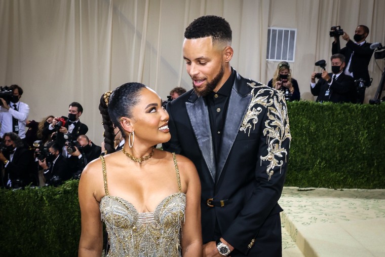 Ayesha and Steph Curry attend the 2021 Met Gala benefit at Metropolitan Museum of Art on Sept. 13, 2021 in New York.