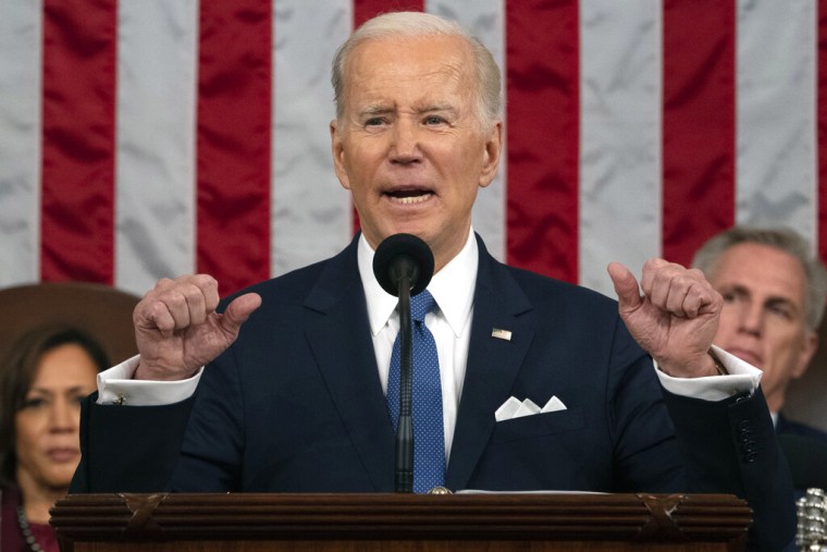 El presidente, Joe Biden, pronuncia su discurso sobre el Estado de la Nación en el Capitolio, el 7 de febrero de 2023.