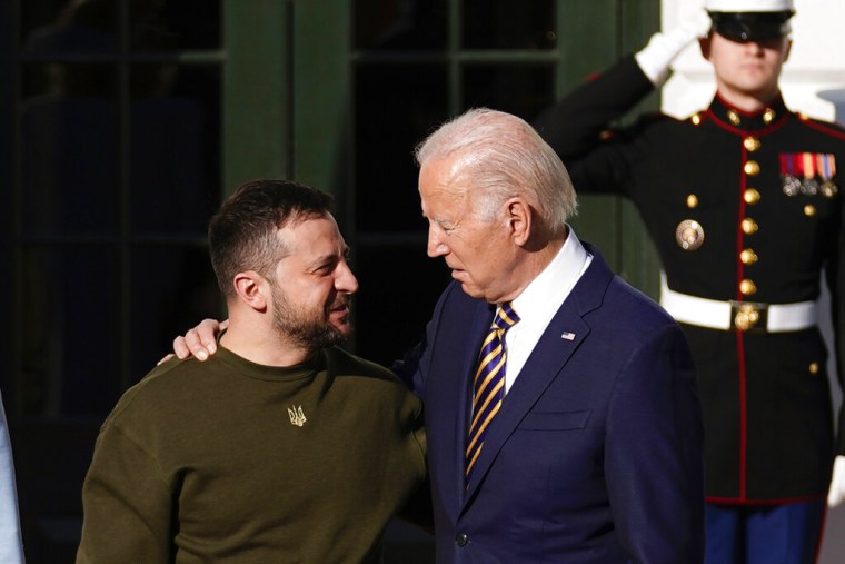 El presidente, Joe Biden, recibe a su homólogo ucraniano, Volodymyr Zelenskyy en la Casa Blanca, el 21 de diciembre de 2022.