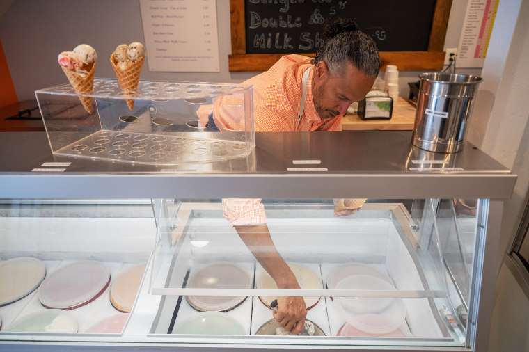 Owner Charles Foreman inside his ice cream shop Everyday Sundae.