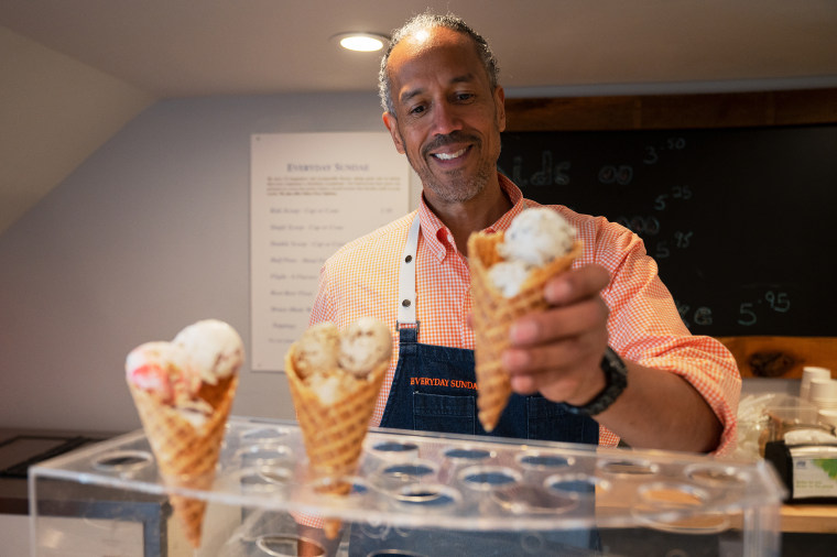 Owner Charles Foreman inside his ice cream shop Everyday Sundae.