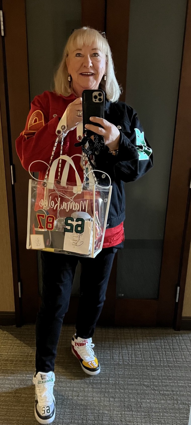 Mama Kelce Shows Off Super Bowl Outfit Supporting Both Sons