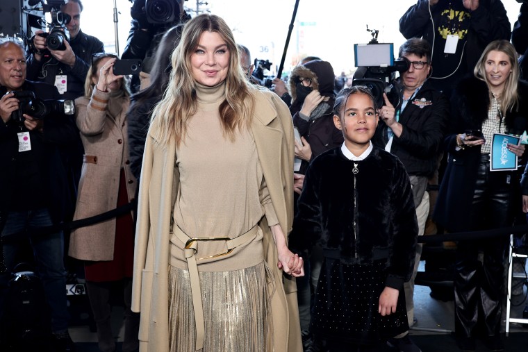 Ellen Pompeo and Sienna Pompeo Ivery attend the Michael Kors Collection Fall/Winter 2023 Runway Show on February 15, 2023 in New York City. 