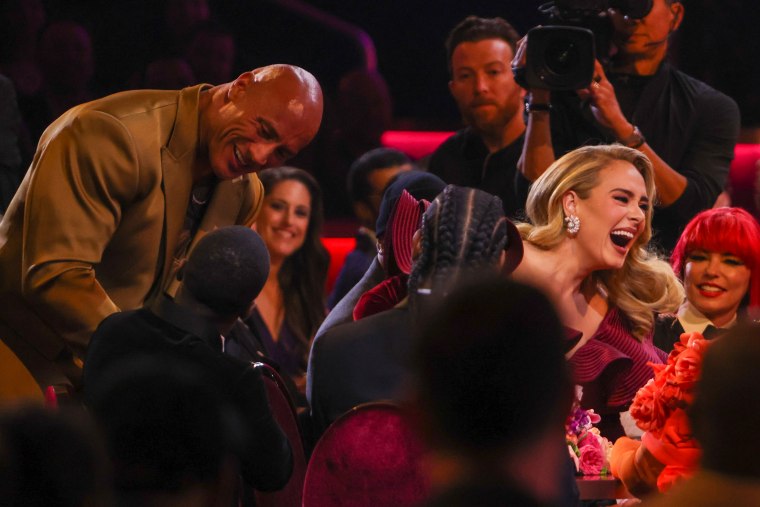 The Rock Loved Surprising Adele at the Grammys