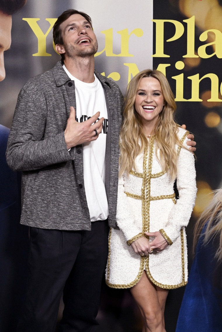 Ashton Kutcher and Reese Witherspoon at the "Your Place Or Mine" New York Screening