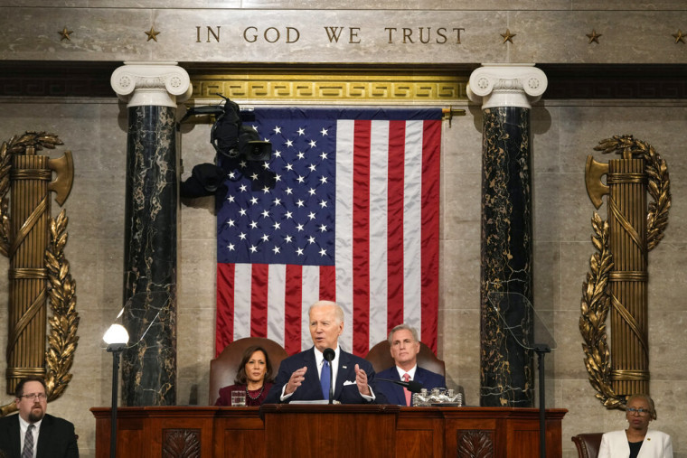El presidente Joe Biden durante su discurso del Estado de la Nación, el 7 de febrero de 2023.