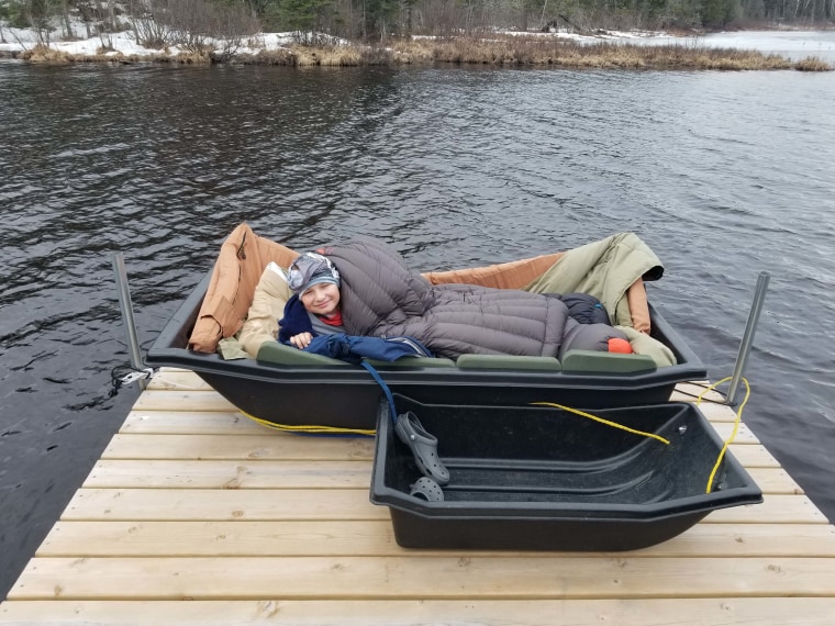 Isaac Ortman must plan ahead to maintain his outdoor sleeping streak when he travels.
