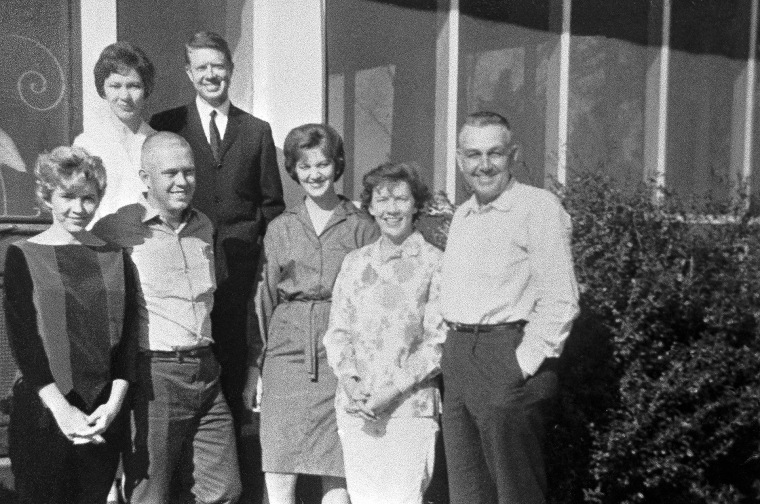 Jimmy Carter with his family; parents, wife, brothers and sisters, 1953.