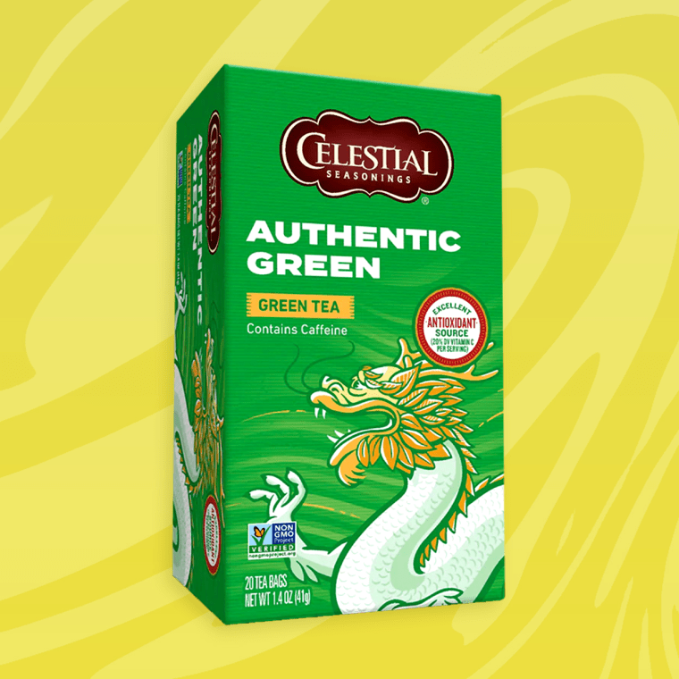 Celestial Seasonings Authentic Green Tea.