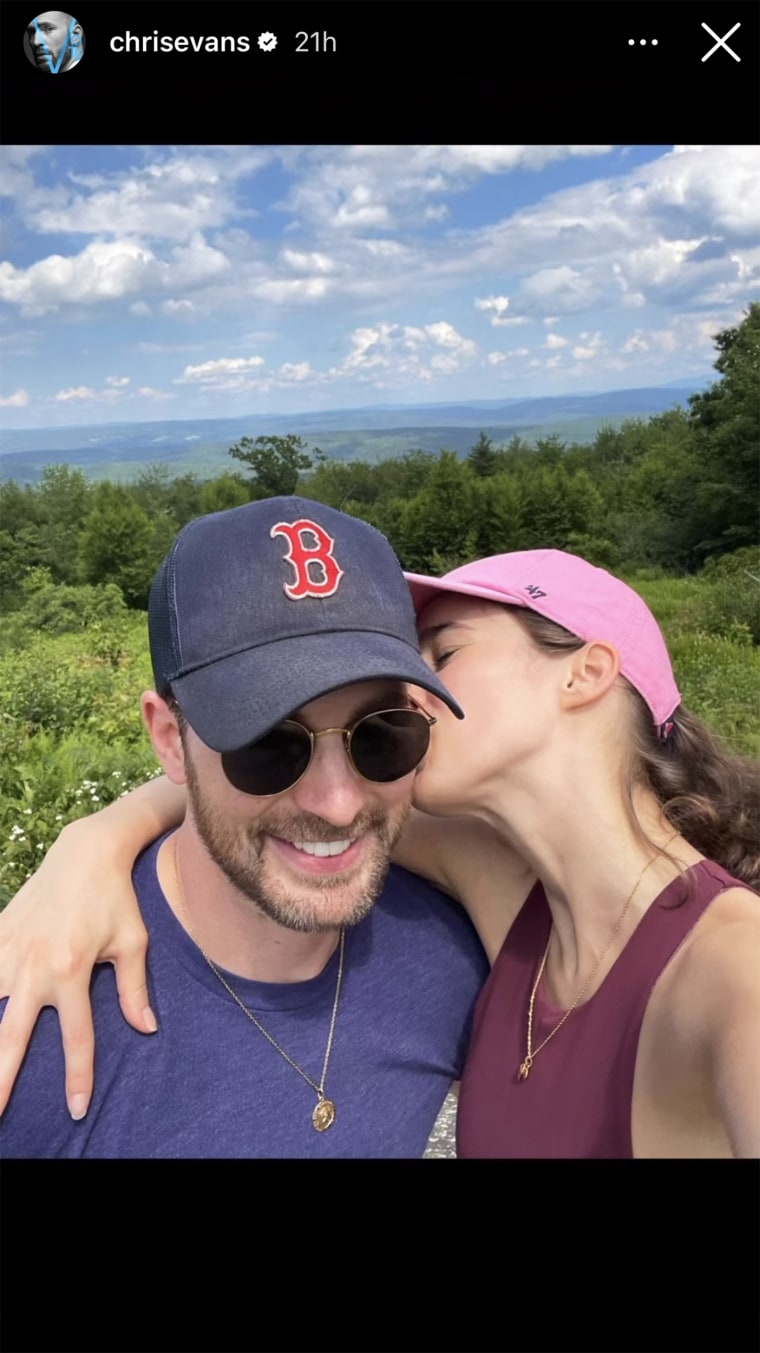 The couple out spending time in nature.