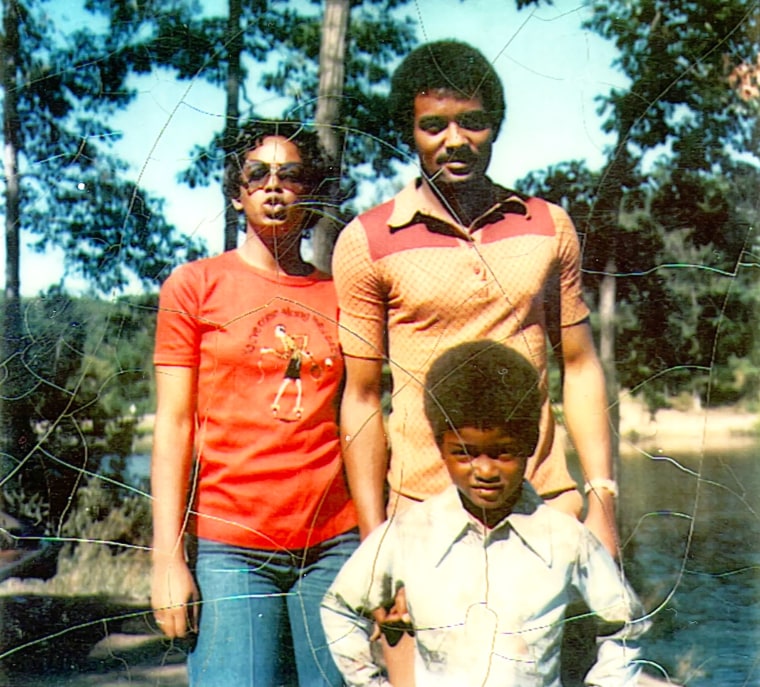 Gibney never got to meet her birth father, pictured here with his sister and younger brother.