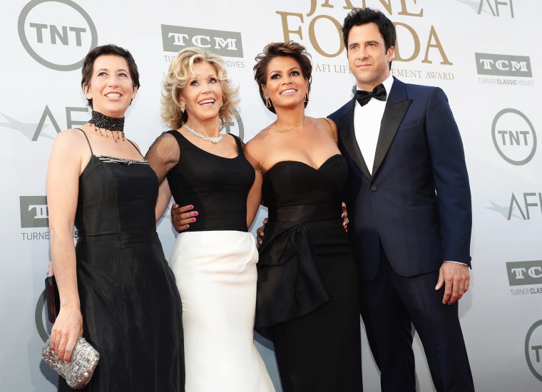 Vanessa Vadim, honoree Jane Fonda, Simone Bent and actor Troy Garity attend the 2014 AFI Life Achievement Award: A Tribute to Jane Fonda at the Dolby Theatre on June 5, 2014 in Hollywood, California. Tribute show airing Saturday, June 14, 2014 at 9pm ET/PT on TNT.  
