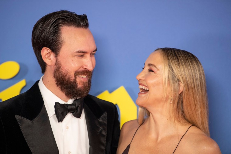 Danny Fujikawa and Kate Hudson attend the "Glass Onion: A Knives Out Mystery" European Premiere Closing Night Gala during the 66th BFI London Film Festival at The Royal Festival Hall on October 16, 2022 in London, England