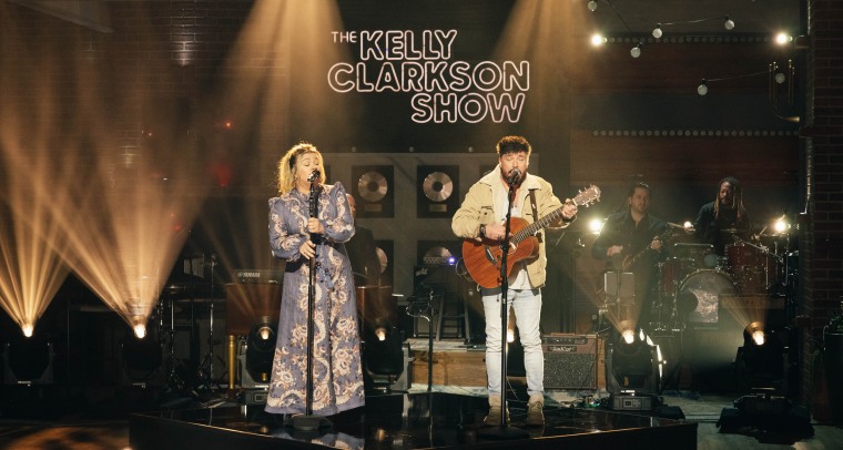 Kelly Clarkson and Corey Ward on the Kelly Clarkson show.