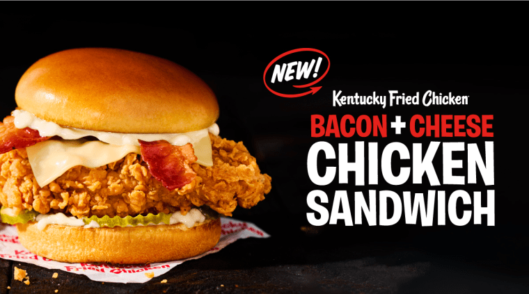 KFC's Bacon & Cheese Chicken Sandwich.