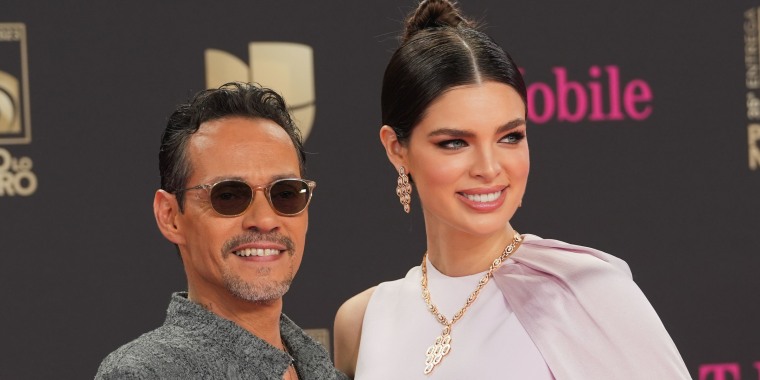 Marc Anthony and wife Nadia Ferreira at the 2023 Premio Lo Nuestro awards in Florida.