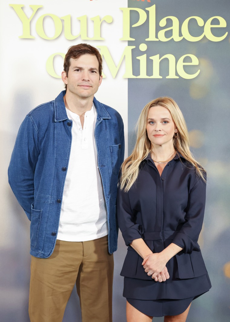 Ashton Kutcher and Reese Witherspoon at the photocall for Netflix's "Your Place or Mine."