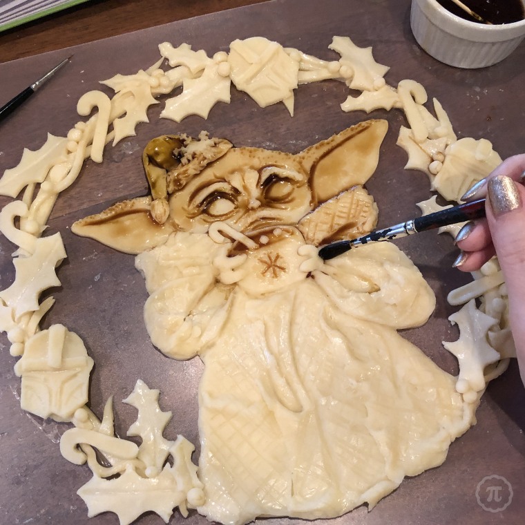 Clark-Bojin's "Raspberry Yoda" pie creation in process.