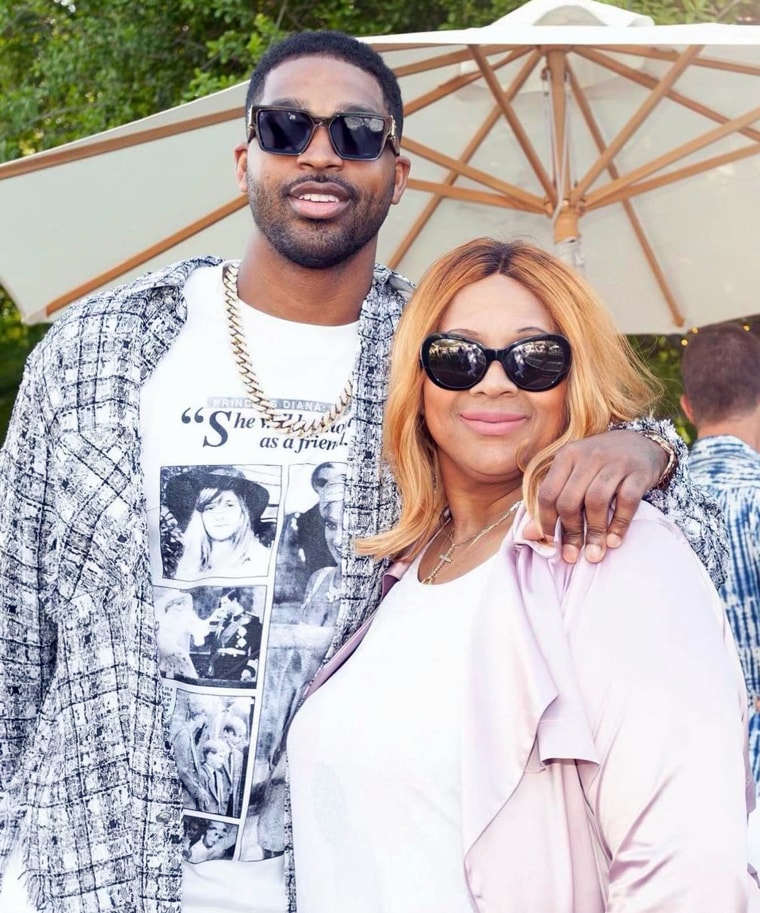 Tristan Thompson and his mother, Andrea Thompson.
