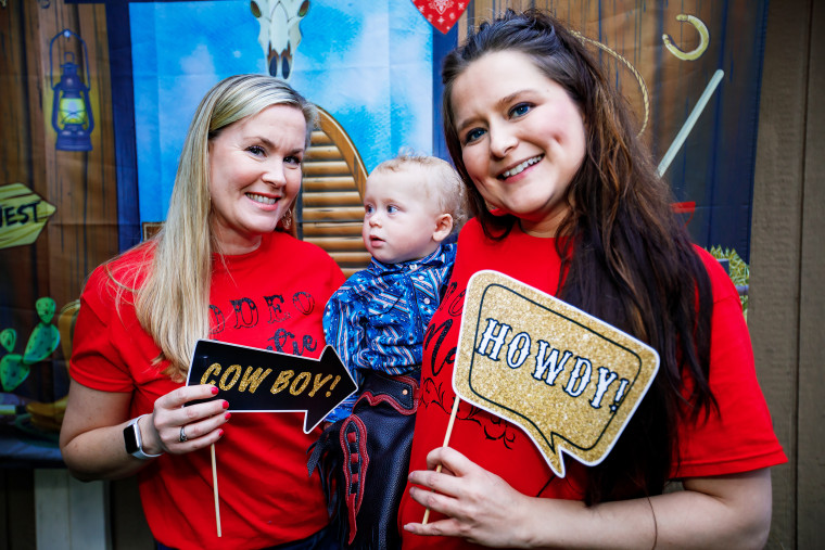 Chelsea Jovanovich, right, was able to meet the woman who donated her uterus, Cheryl Urban, and the two struck up a friendship.