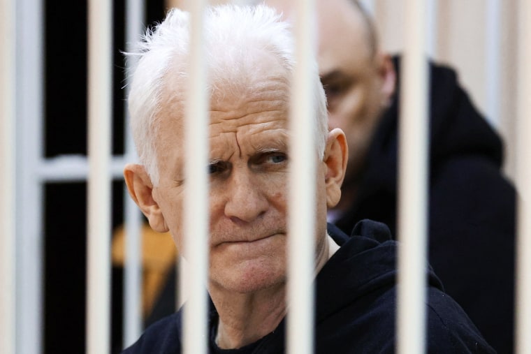 A court in Belarus on March 3, 2023 sentenced Nobel Prize winner Ales Bialiatski to 10 years in prison, in a case his supporters see as punishment for his human rights work. 