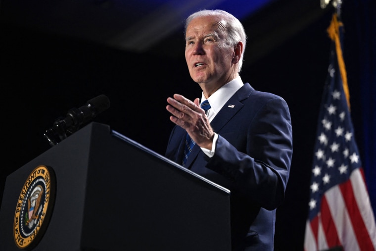 President Joe Biden speaks at the House Democratic Caucus Issues Conference in Baltimore on March 1, 2023.