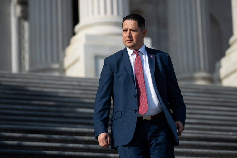 Rep. Tony Gonzales walks down the House steps at the Capitol in Washington, D.C.