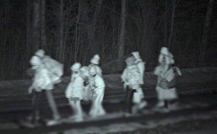 U.S. Border Patrol cameras capture migrants crossing the border into the U.S.