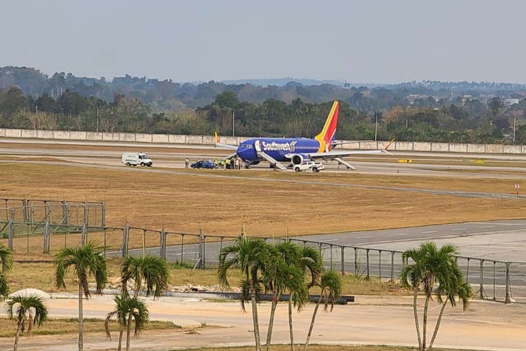 The plane made an emergency landing at José Marti International Airport in Havana.